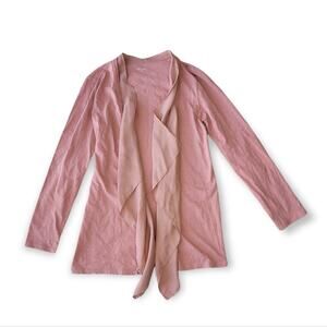 Garnet Hill Silk Trimmed Knit Cardigan Small